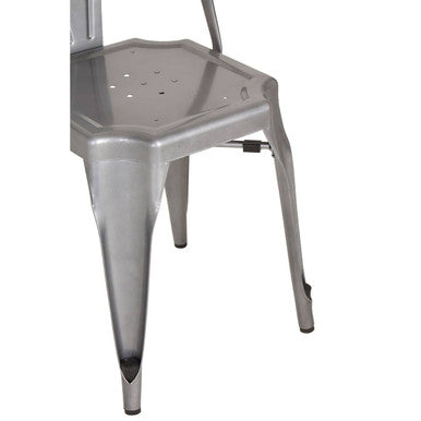 Orsina Grange Grey Metal Chair – Stackable Industrial Dining Seating