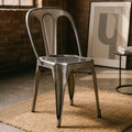 Orsina Grange Grey Metal Chair – Stackable Industrial Dining Seating