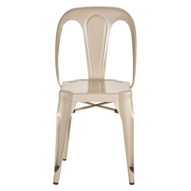Orsina Grange Metal Dining Chair – Stackable Champagne Finish