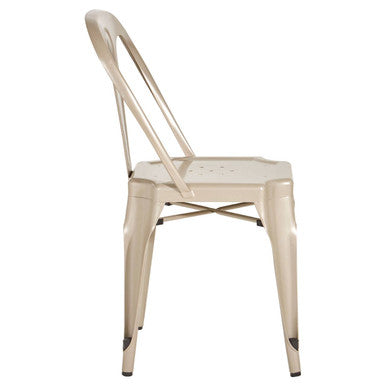 Orsina Grange Metal Dining Chair – Stackable Champagne Finish