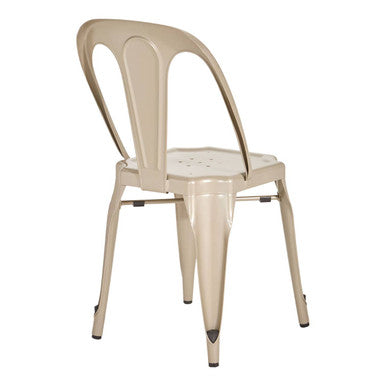 Orsina Grange Metal Dining Chair – Stackable Champagne Finish