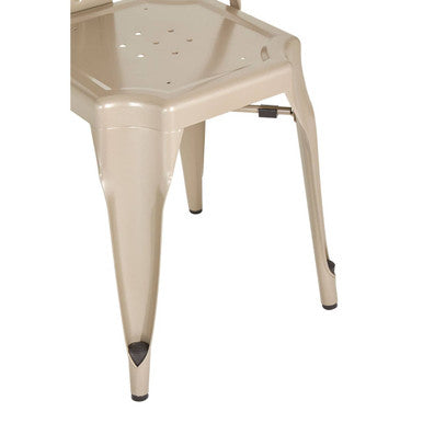 Orsina Grange Metal Dining Chair – Stackable Champagne Finish
