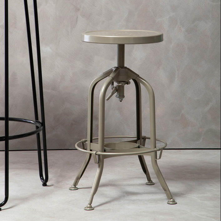Orsina Gator Adjustable Bar Stool – Champagne Finish Steel Counter Stool