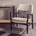 Orsina Stockholm Beige Accent Chair | Black Birch Wood Frame