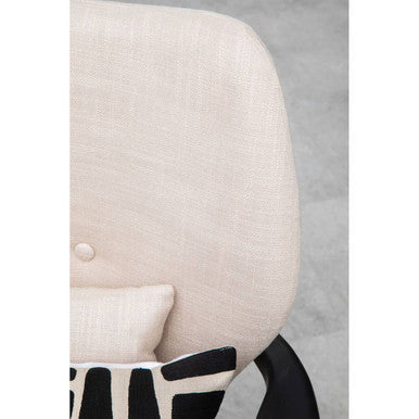 Orsina Stockholm Beige Accent Chair | Black Birch Wood Frame
