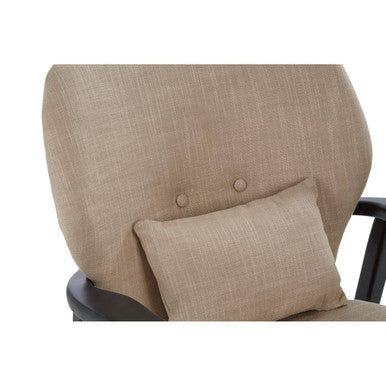 Orsina Stockholm Beige Accent Chair | Black Birch Wood Frame
