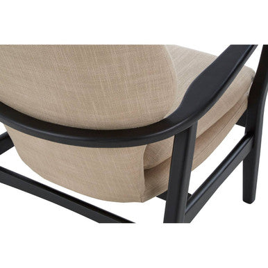 Orsina Stockholm Beige Accent Chair | Black Birch Wood Frame