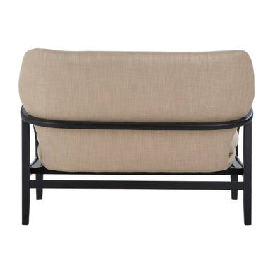 Orsina Stockholm 2-Seater Beige Sofa | Nordic Black Wood Frame