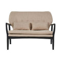 Orsina Stockholm 2-Seater Beige Sofa | Nordic Black Wood Frame