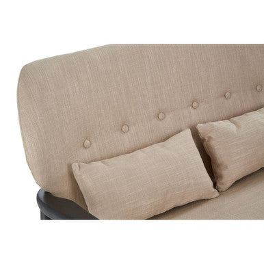 Orsina Stockholm 2-Seater Beige Sofa | Nordic Black Wood Frame