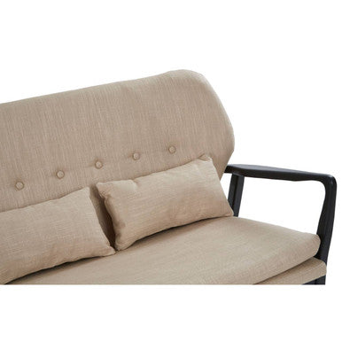 Orsina Stockholm 2-Seater Beige Sofa | Nordic Black Wood Frame