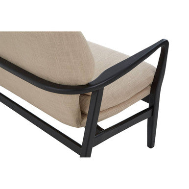 Orsina Stockholm 2-Seater Beige Sofa | Nordic Black Wood Frame