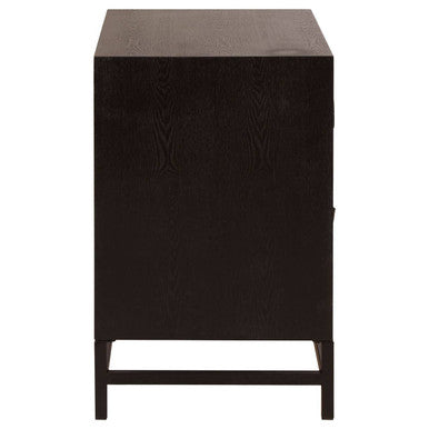 Orsina Lombok Black 2-Drawer Bedside Table with Chevron Pattern