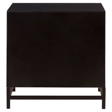 Orsina Lombok Black 2-Drawer Bedside Table with Chevron Pattern