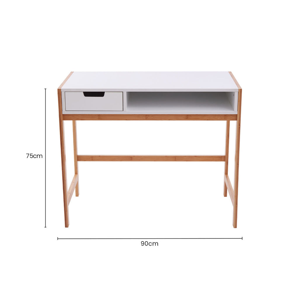 Orsina Rostok Wooden Writing Desk – Minimalist Home Office Workstation