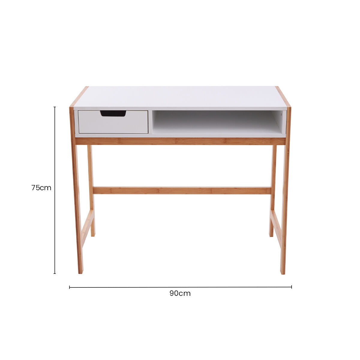 Orsina Rostok Wooden Writing Desk – Minimalist Home Office Workstation
