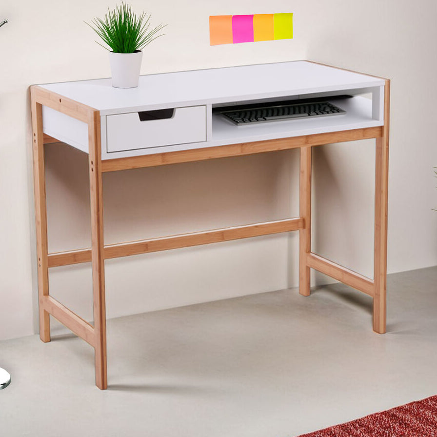 Orsina Rostok Wooden Writing Desk – Minimalist Home Office Workstation