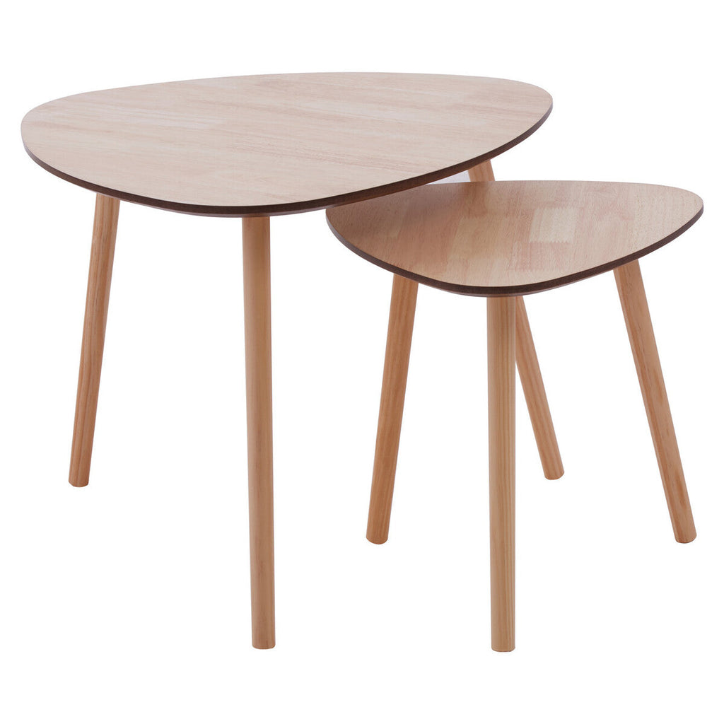 Orsina Rostok Nesting Side Tables – Set of 2 Wooden Mid-Century Tables