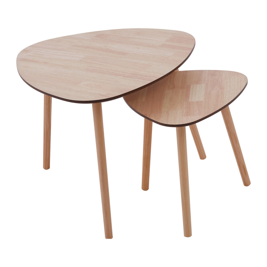 Orsina Rostok Nesting Side Tables – Set of 2 Wooden Mid-Century Tables