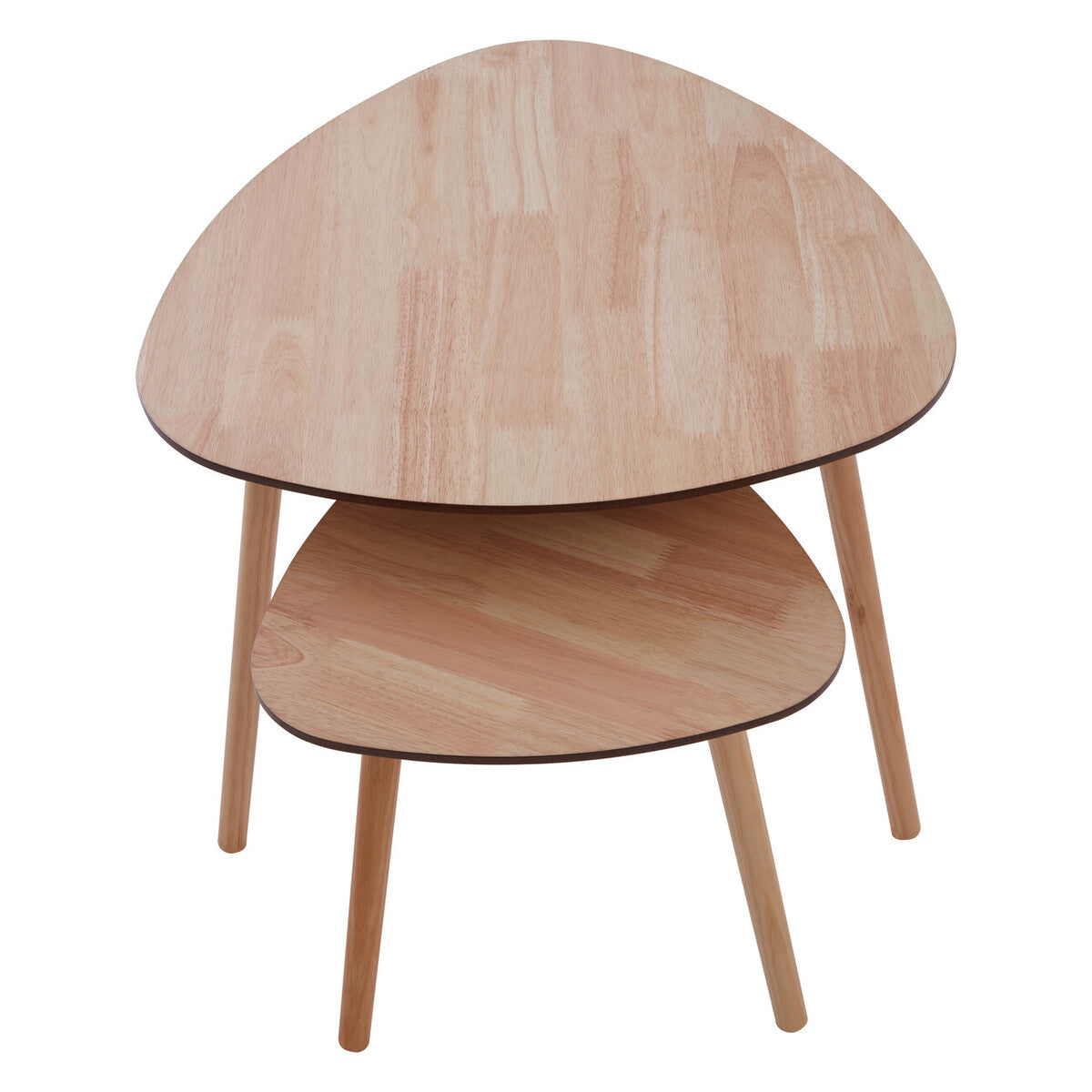 Orsina Rostok Nesting Side Tables – Set of 2 Wooden Mid-Century Tables