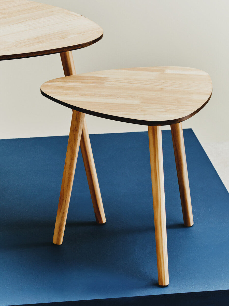 Orsina Rostok Nesting Side Tables – Set of 2 Wooden Mid-Century Tables