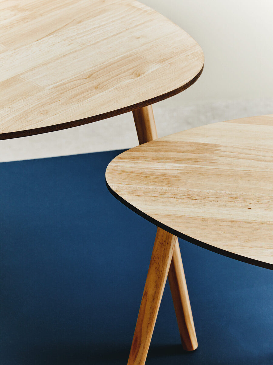 Orsina Rostok Nesting Side Tables – Set of 2 Wooden Mid-Century Tables