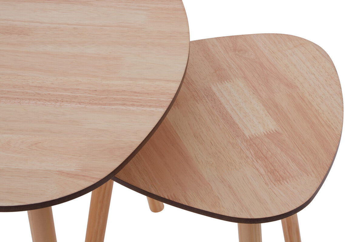 Orsina Rostok Nesting Side Tables – Set of 2 Wooden Mid-Century Tables