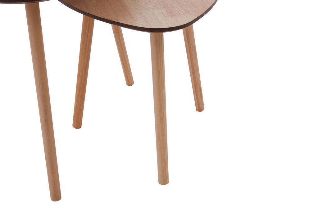 Orsina Rostok Nesting Side Tables – Set of 2 Wooden Mid-Century Tables