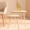 Orsina Rostok Nesting Side Tables – Set of 2 Wooden Mid-Century Tables