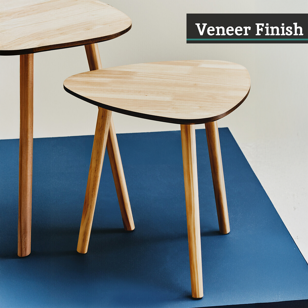 Orsina Rostok Nesting Side Tables – Set of 2 Wooden Mid-Century Tables