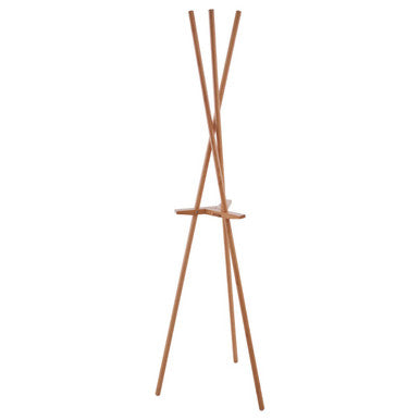 Orsina Rostok Natural Wood Coat Stand – Freestanding Entryway Rack