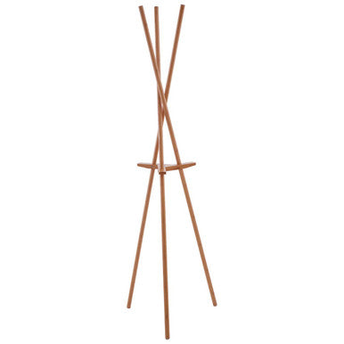 Orsina Rostok Natural Wood Coat Stand – Freestanding Entryway Rack