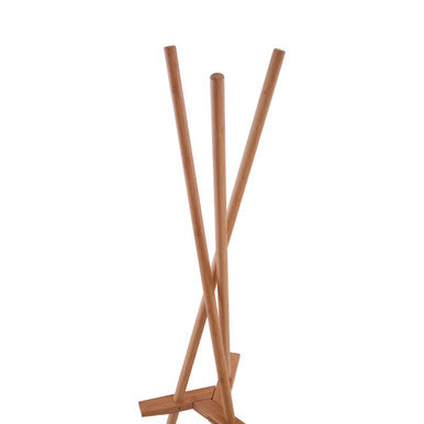 Orsina Rostok Natural Wood Coat Stand – Freestanding Entryway Rack