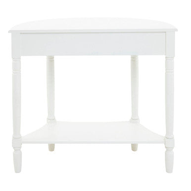 Orsina Heritage White Wooden Half Moon Console Table with Drawer