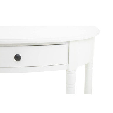 Orsina Heritage White Wooden Half Moon Console Table with Drawer
