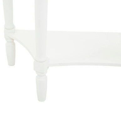 Orsina Heritage White Wooden Half Moon Console Table with Drawer