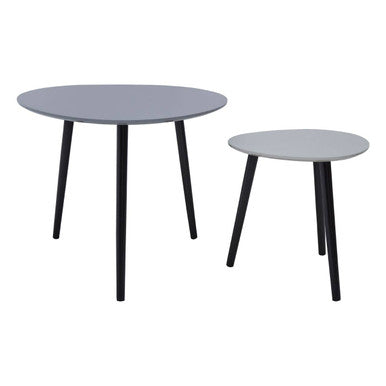 Orsina Nostra Grey Triangular Nesting Tables – Set of 2 Wood Side Tables