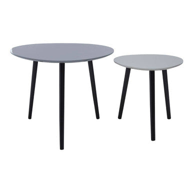 Orsina Nostra Grey Triangular Nesting Tables – Set of 2 Wood Side Tables