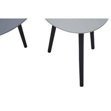 Orsina Nostra Grey Triangular Nesting Tables – Set of 2 Wood Side Tables