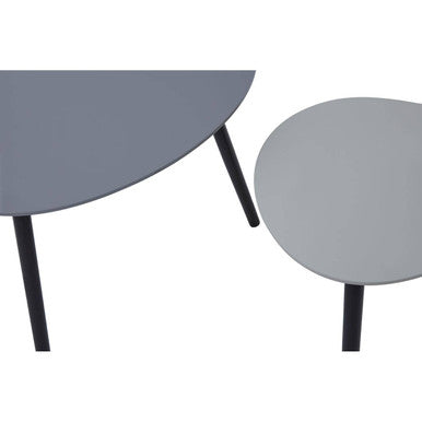 Orsina Nostra Grey Triangular Nesting Tables – Set of 2 Wood Side Tables