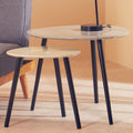 Orsina Nostra Grey Triangular Nesting Tables – Set of 2 Wood Side Tables