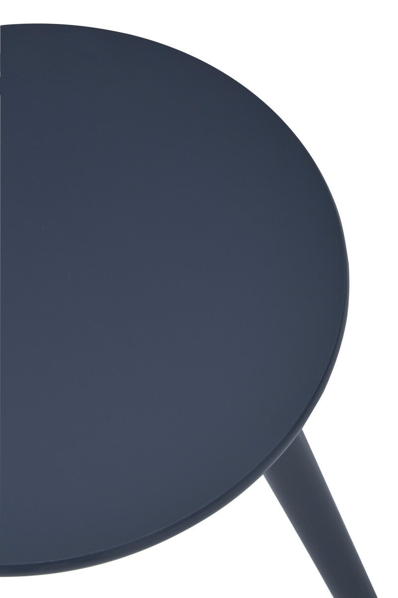 Orsina Nostra Round Side Table – Dark Grey Wood with Gold Trim