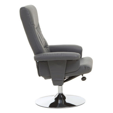 Orsina Denton Grey Leather Effect Reclining Chair | Modern Lounge Seating