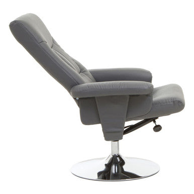 Orsina Denton Grey Leather Effect Reclining Chair | Modern Lounge Seating