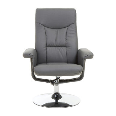 Orsina Denton Grey Leather Effect Reclining Chair | Modern Lounge Seating
