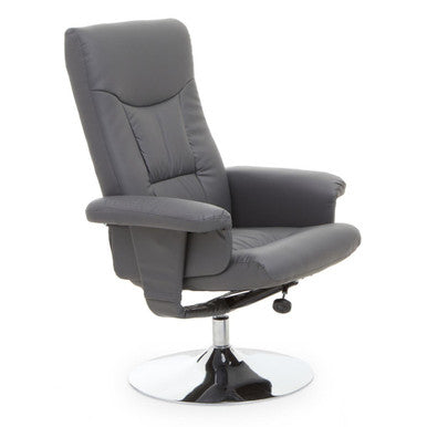 Orsina Denton Grey Leather Effect Reclining Chair | Modern Lounge Seating