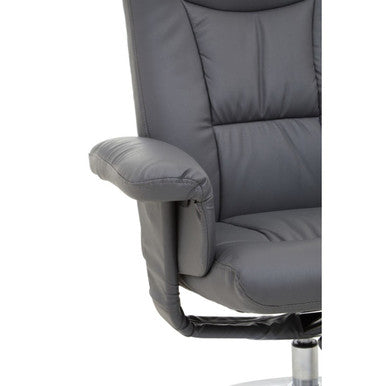 Orsina Denton Grey Leather Effect Reclining Chair | Modern Lounge Seating