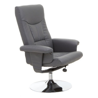 Orsina Denton Grey Leather Effect Reclining Chair | Modern Lounge Seating