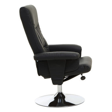 Orsina Denton Reclining Chair – Black Leather Effect Modern Lounge