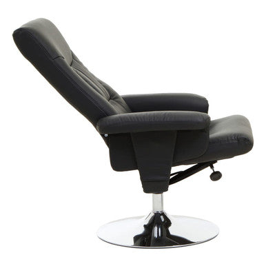 Orsina Denton Reclining Chair – Black Leather Effect Modern Lounge